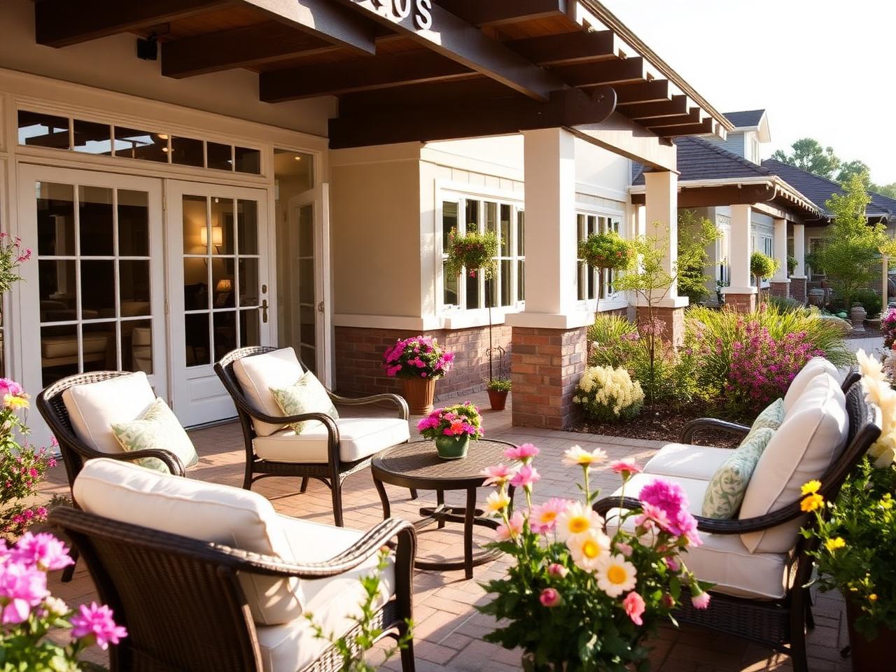 Garden patio with seating